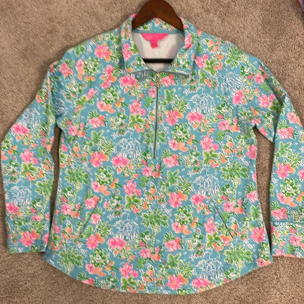 EUC Lilly Pulitzer x Disney Parks Collection 1/2 zip pullover size L